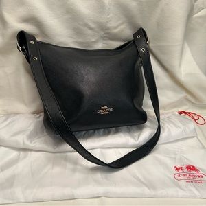 Black coach purse authentic real handbag medium size shoulder strap adjustable